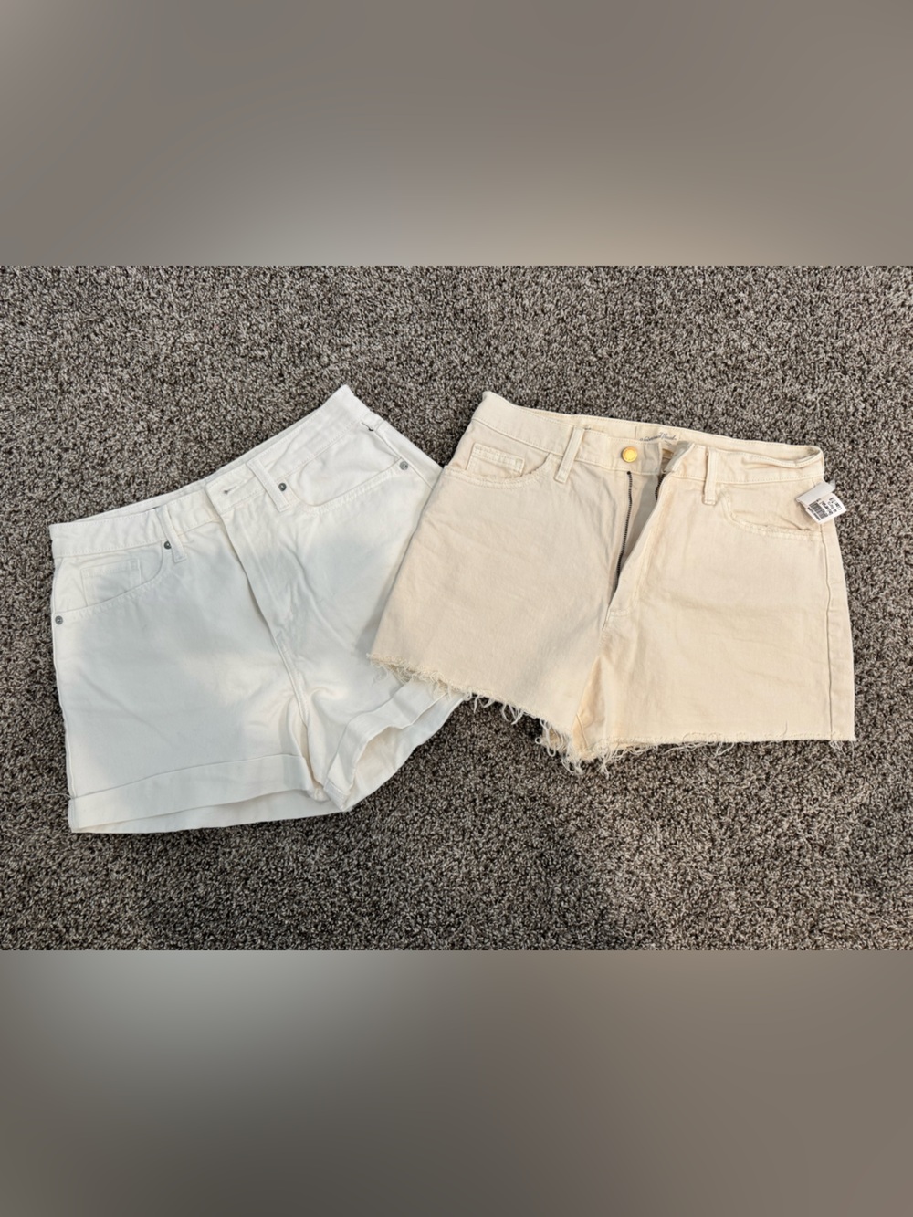 Universal Thread White and Cream Denim Shorts Set